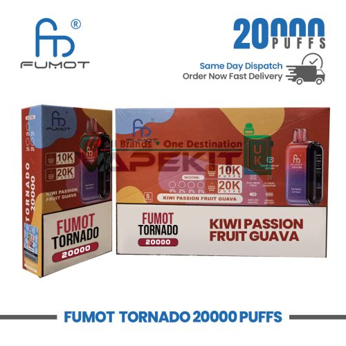 Kiwi Passion Fruit Guava Fumot Tornado 20,000 Puff Disposable Device